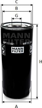 Mann-Filter WP 11 102 - Масляний фільтр autozip.com.ua