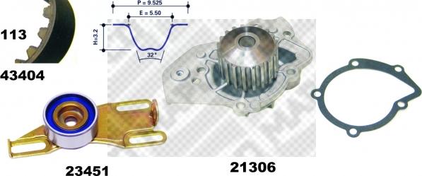 Mapco 41404 - Водяний насос + комплект зубчатого ременя autozip.com.ua