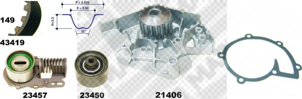 Mapco 41419 - Водяний насос + комплект зубчатого ременя autozip.com.ua