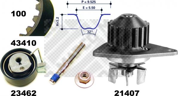 Mapco 41410 - Водяний насос + комплект зубчатого ременя autozip.com.ua