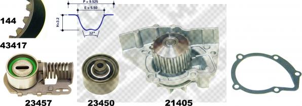 Mapco 41417 - Водяний насос + комплект зубчатого ременя autozip.com.ua