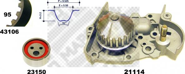 Mapco 41106/1 - Водяний насос + комплект зубчатого ременя autozip.com.ua