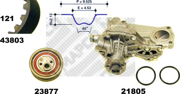 Mapco 41814 - Водяний насос + комплект зубчатого ременя autozip.com.ua