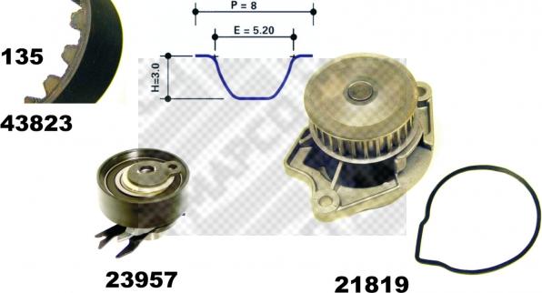 Mapco 41823/1 - Водяний насос + комплект зубчатого ременя autozip.com.ua