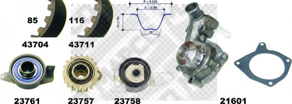Mapco 41712/2 - Водяний насос + комплект зубчатого ременя autozip.com.ua