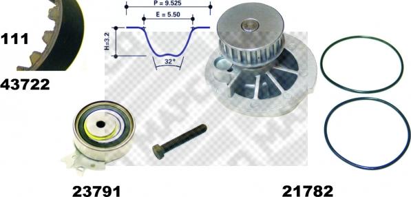 Mapco 41722/1 - Водяний насос + комплект зубчатого ременя autozip.com.ua