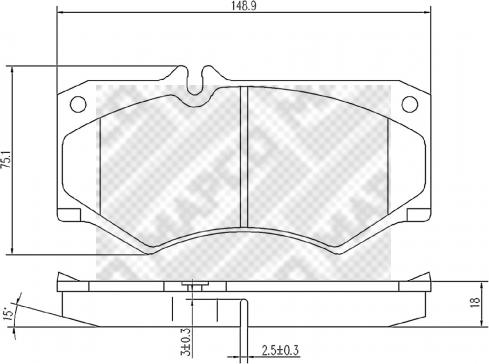 Mapco 6828 - Гальмівні колодки, дискові гальма autozip.com.ua