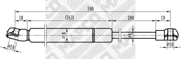 Mapco 20958 - Газова пружина, капот autozip.com.ua