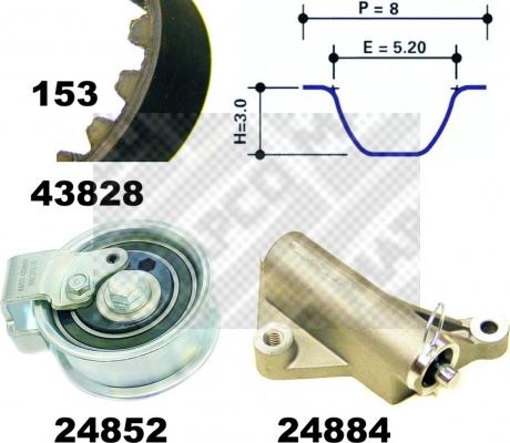 Mapco 23908 - Комплект ременя ГРМ autozip.com.ua