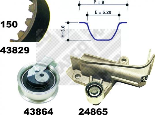 Mapco 23902 - Комплект ременя ГРМ autozip.com.ua