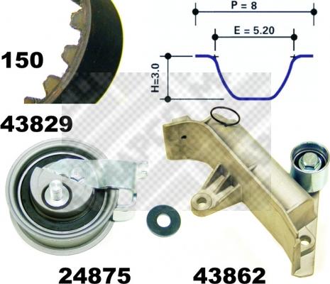 Mapco 23913 - Комплект ременя ГРМ autozip.com.ua