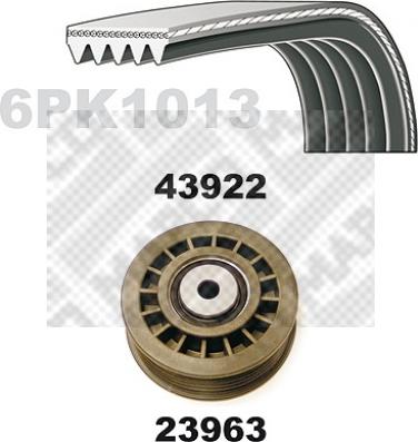 Mapco 23937 - Поликлиновий ремінний комплект autozip.com.ua