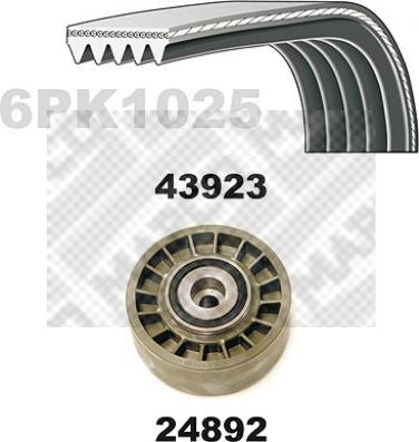 Mapco 23924 - Поликлиновий ремінний комплект autozip.com.ua