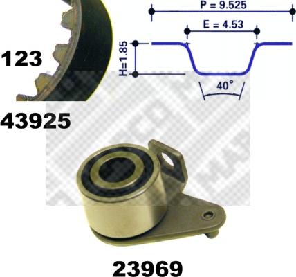 Mapco 23925 - Комплект ременя ГРМ autozip.com.ua