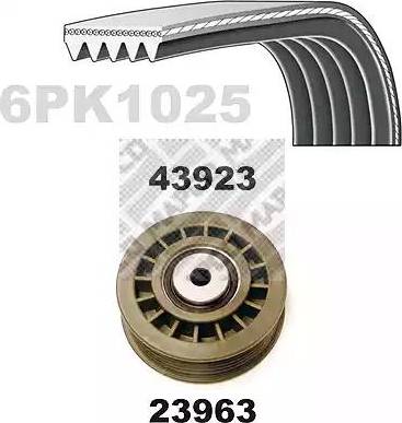 Mapco 23923 - Поликлиновий ремінний комплект autozip.com.ua