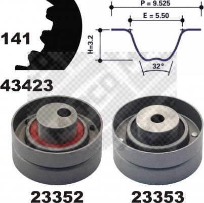 Mapco 23423 - Комплект ременя ГРМ autozip.com.ua