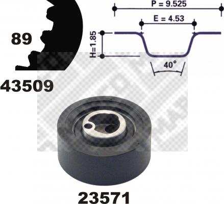 Mapco 23509 - Комплект ременя ГРМ autozip.com.ua