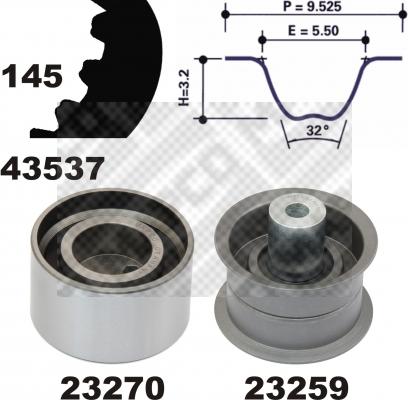 Mapco 23537 - Комплект ременя ГРМ autozip.com.ua