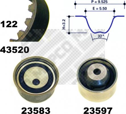 Mapco 23520 - Комплект ременя ГРМ autozip.com.ua