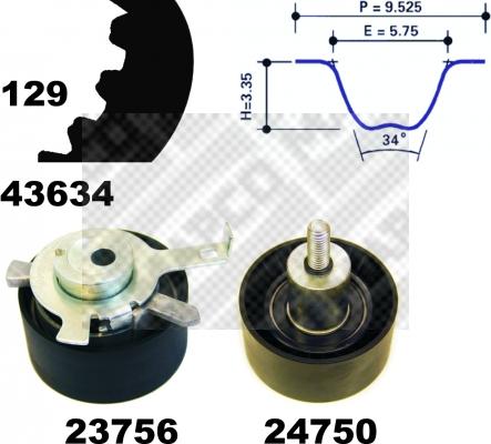 Mapco 23603 - Комплект ременя ГРМ autozip.com.ua