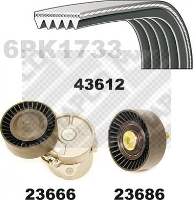 Mapco 23613 - Поликлиновий ремінний комплект autozip.com.ua