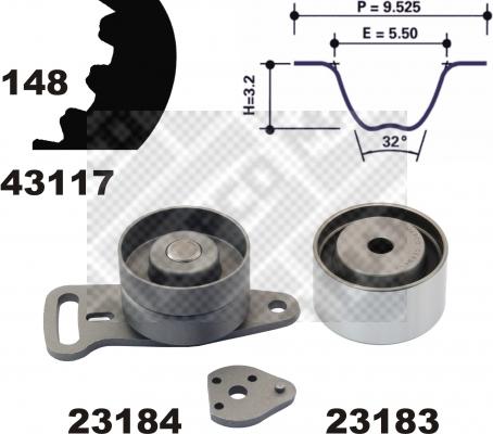 Mapco 23120 - Комплект ременя ГРМ autozip.com.ua