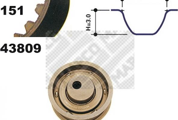 Mapco 23809 - Комплект ременя ГРМ autozip.com.ua