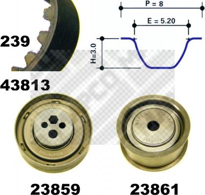 Mapco 23817 - Комплект ременя ГРМ autozip.com.ua