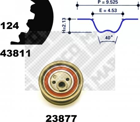 Mapco 23825 - Комплект ременя ГРМ autozip.com.ua