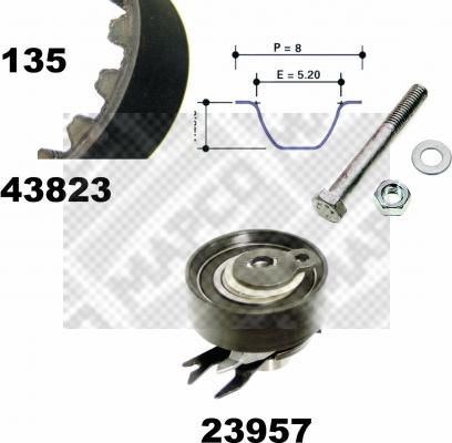 Mapco 23823 - Комплект ременя ГРМ autozip.com.ua