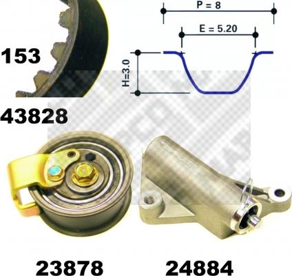 Mapco 23827 - Комплект ременя ГРМ autozip.com.ua