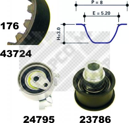 Mapco 23724 - Комплект ременя ГРМ autozip.com.ua