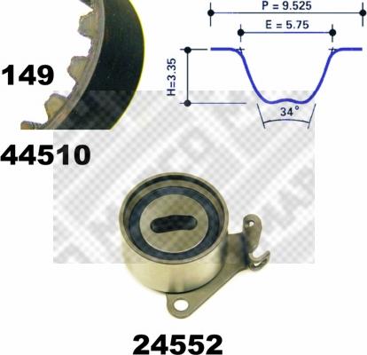 Mapco 73510 - Комплект ременя ГРМ autozip.com.ua