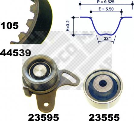 Mapco 73539 - Комплект ременя ГРМ autozip.com.ua