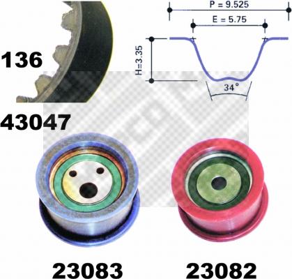 Mapco 73080 - Комплект ременя ГРМ autozip.com.ua