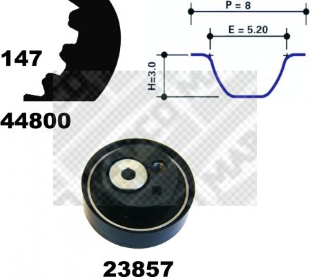 Mapco 73800 - Комплект ременя ГРМ autozip.com.ua