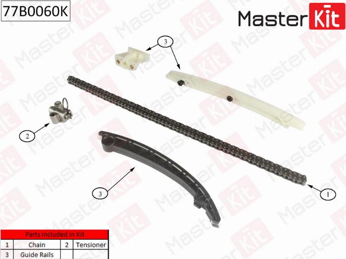 MasterKit 77B0060K - Планка заспокоювача, ланцюг приводу autozip.com.ua