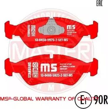 MASTER-SPORT 13046059252-SET-MS - Гальмівні колодки, дискові гальма autozip.com.ua