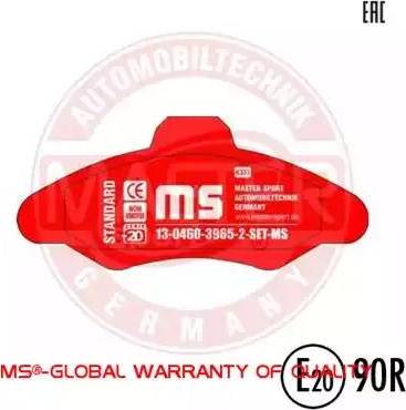 MASTER-SPORT 13046039652-SET-MS - Гальмівні колодки, дискові гальма autozip.com.ua