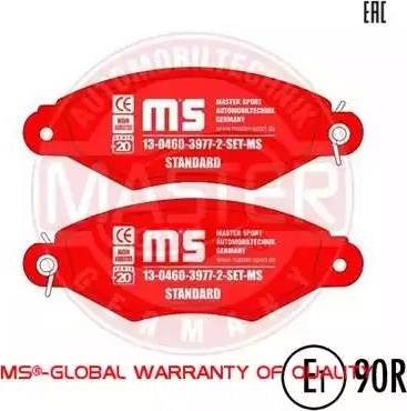 MASTER-SPORT 13046039772-SET-MS - Гальмівні колодки, дискові гальма autozip.com.ua