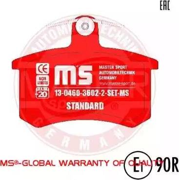 MASTER-SPORT 13046036022-SET-MS - Гальмівні колодки, дискові гальма autozip.com.ua