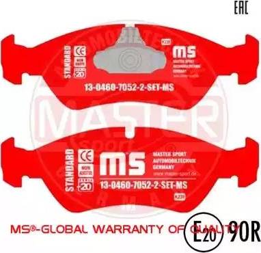 MASTER-SPORT 13046070522-SET-MS - Гальмівні колодки, дискові гальма autozip.com.ua