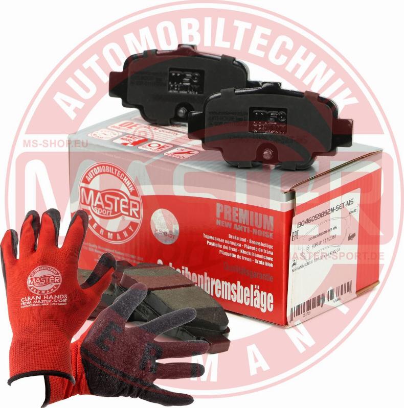 MASTER-SPORT 13046059892N-SET-MSP - Гальмівні колодки, дискові гальма autozip.com.ua