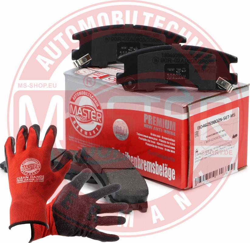 MASTER-SPORT 13046059802N-SET-MSP - Гальмівні колодки, дискові гальма autozip.com.ua