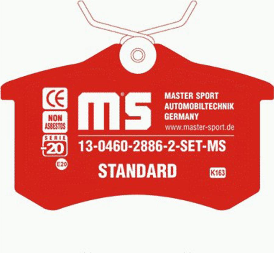 MASTER-SPORT 13046028862-SET-MS - Гальмівні колодки, дискові гальма autozip.com.ua