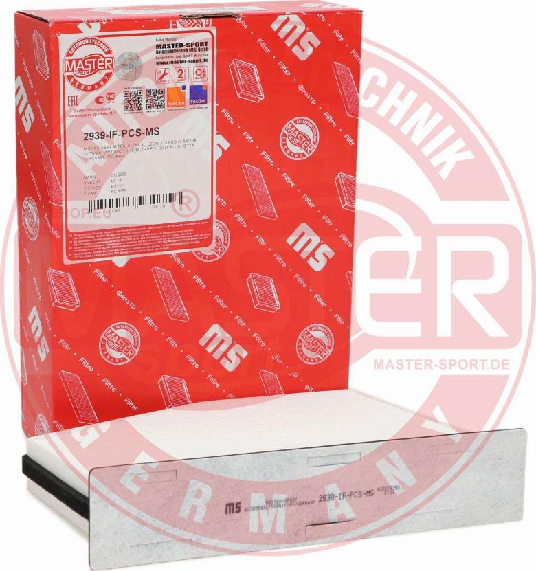 MASTER-SPORT 2939-IF-PCS-MS - Фільтр, повітря у внутрішній простір autozip.com.ua