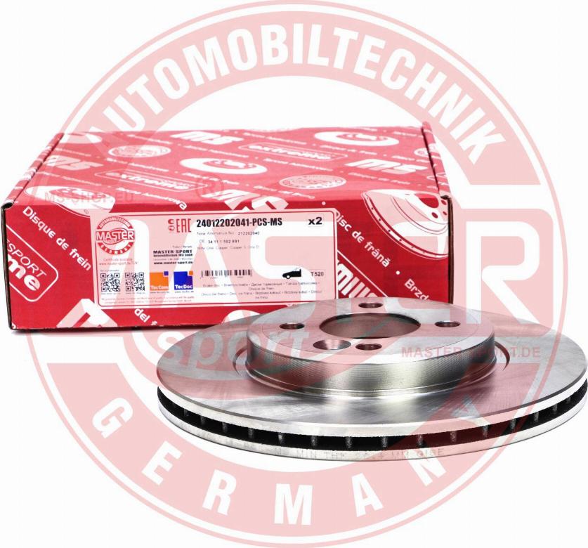 MASTER-SPORT 24012202041-PCS-MS - Гальмівний диск autozip.com.ua