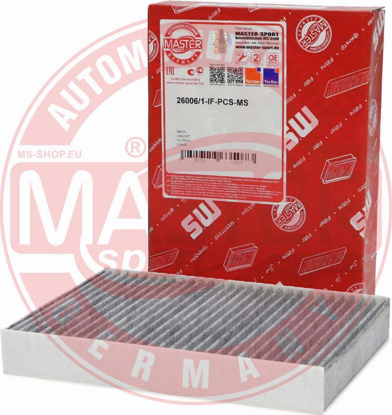 MASTER-SPORT 26006/1-IF-PCS-MS - Фільтр, повітря у внутрішній простір autozip.com.ua
