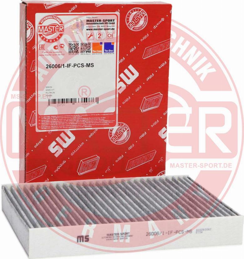 MASTER-SPORT 26006/1-IF-PCS-MS - Фільтр, повітря у внутрішній простір autozip.com.ua