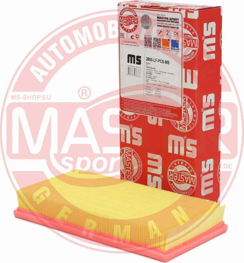 MASTER-SPORT 2860-LF-PCS-MS - Повітряний фільтр autozip.com.ua